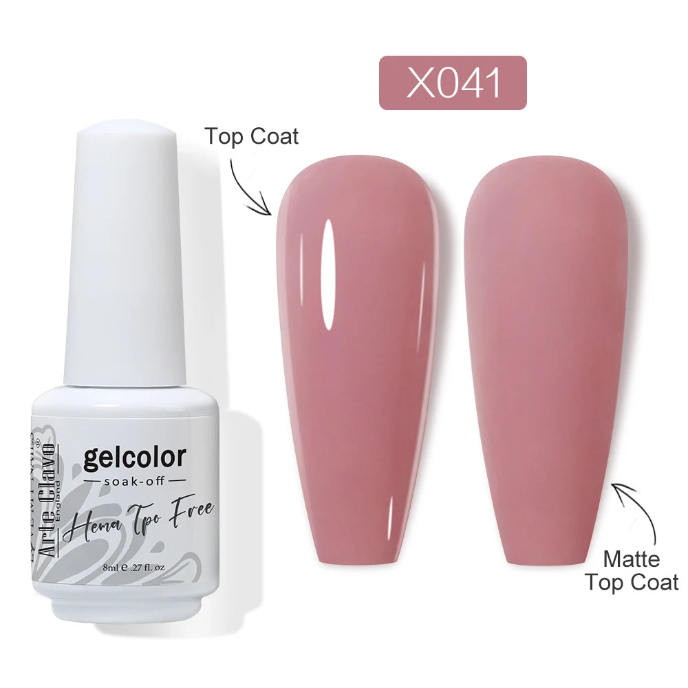 Arte Clavo HEMA Glitter Gel Nail Polish Pink Sliver Gold Sparkling Qme X041