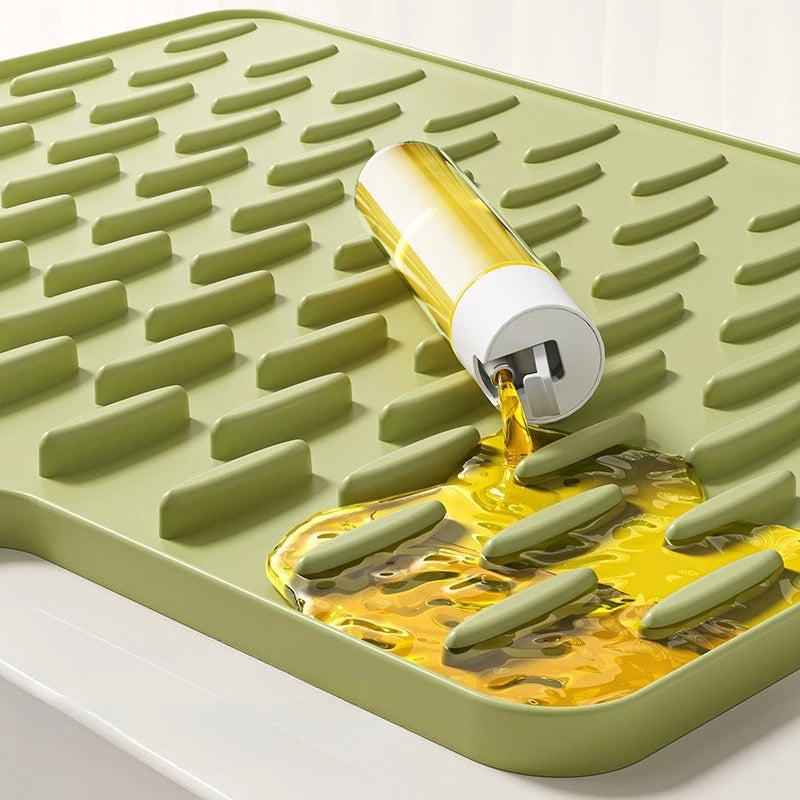 Kitchen Sink Slope Drip Mat Silicone Fruit Vegetable Draining Pad Qme