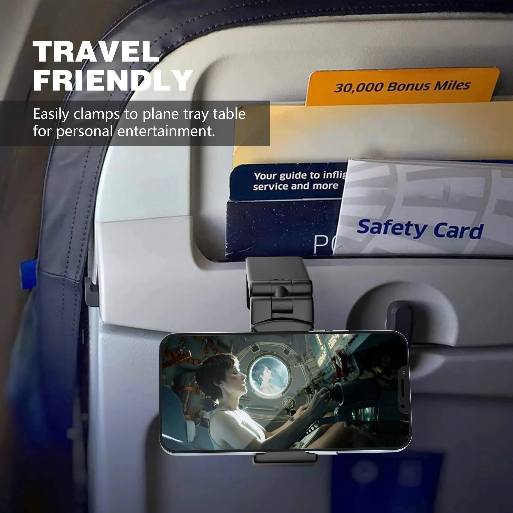 1 Universal Airplane Phone Holder 360 Degree Rotating Pocket Sized Qme
