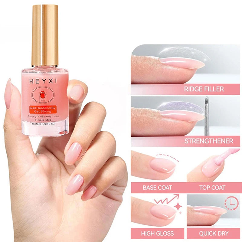 Natural Pink Nail Polish Hardener Lasting Luster Smooth Application Qme