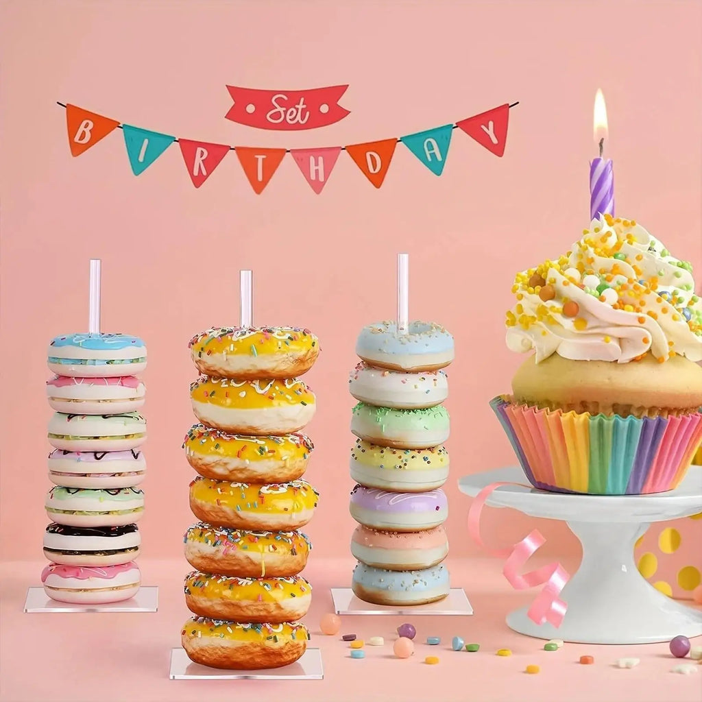 Donut Holder Display Non-slip Clear Tower Acrylic Party Stand Dessert Qme