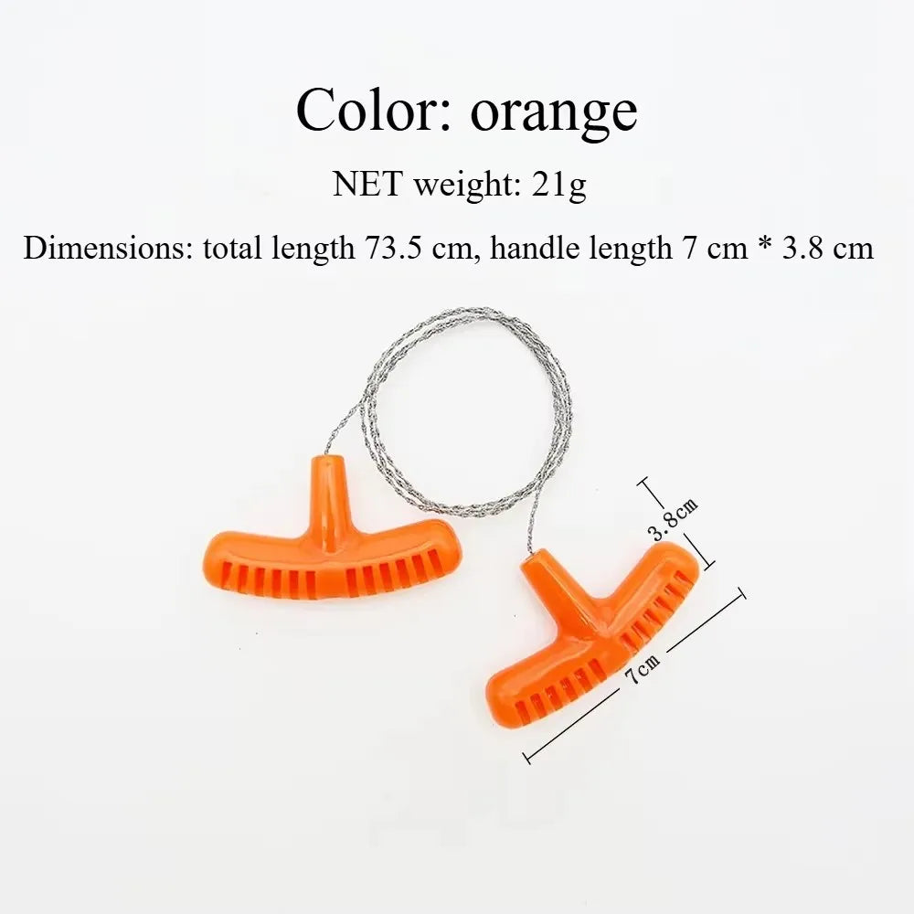 High-quality Multi-purpose Mini Pocket Wire Saw Stainless Steel Wire Saw Orange Outdoor Camping Emergency Survival Gear Tools Qme