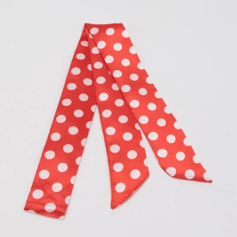 Skinny Scarf Hair Small Women Simple Handle Ribbon Fashion Printing