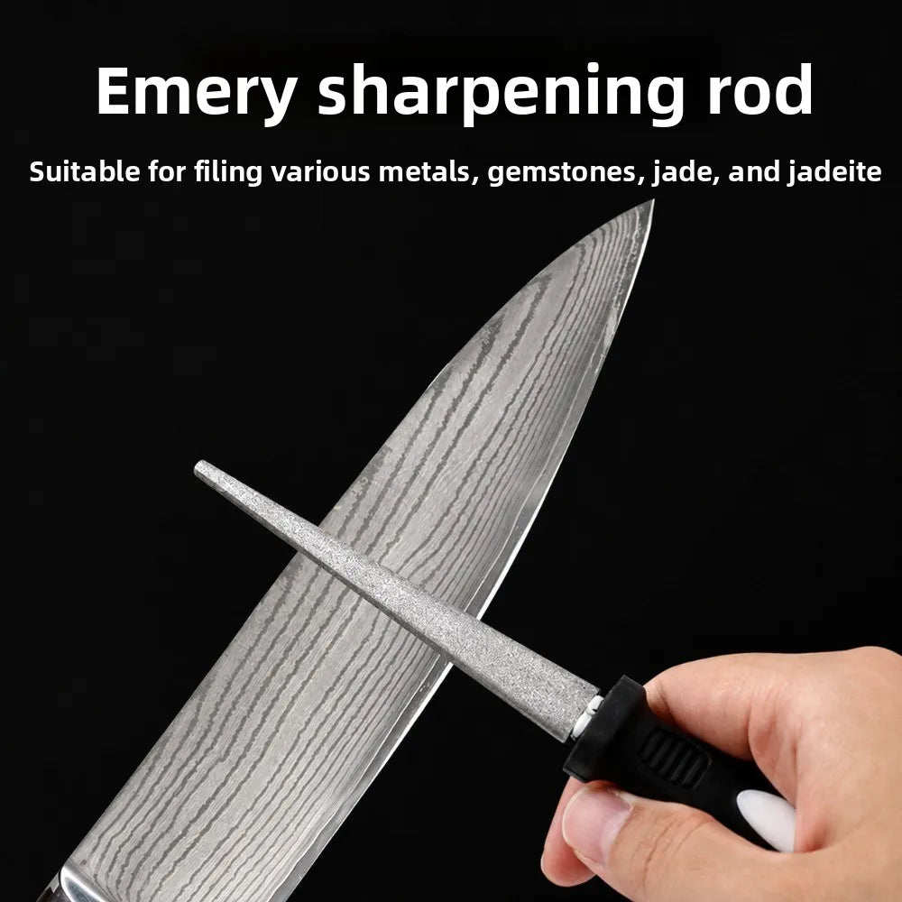 Ergonomic Handle Diamond Grinding Sharpener 1/3/5Pcs Wearproof Curved Flat Design Home Kitchen Blade Maintenance Tool Qme