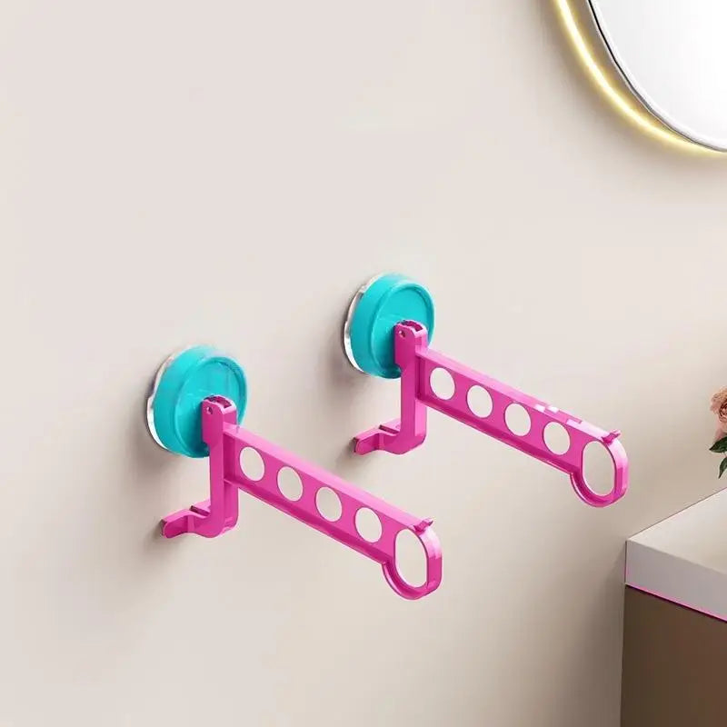 Portable 5-Hole Laundry Rack Colorful Suction Cup Hangers Travel Qme A2