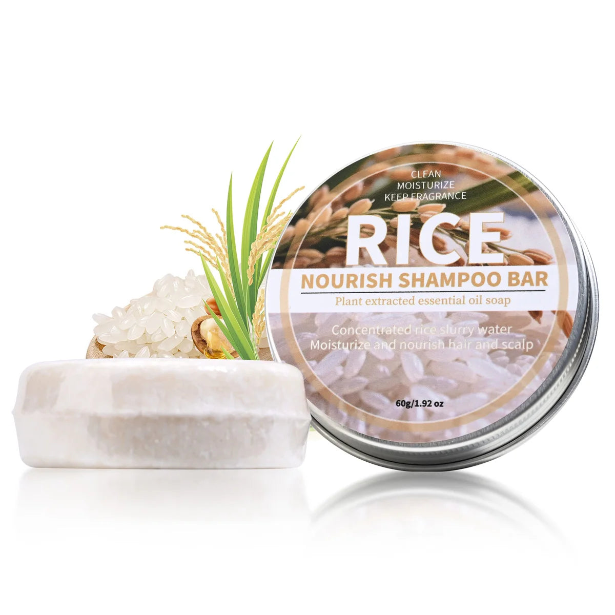Rice Water Shampoo Bar Milk Essence Hair Care Soap Deep Cleaning Qme