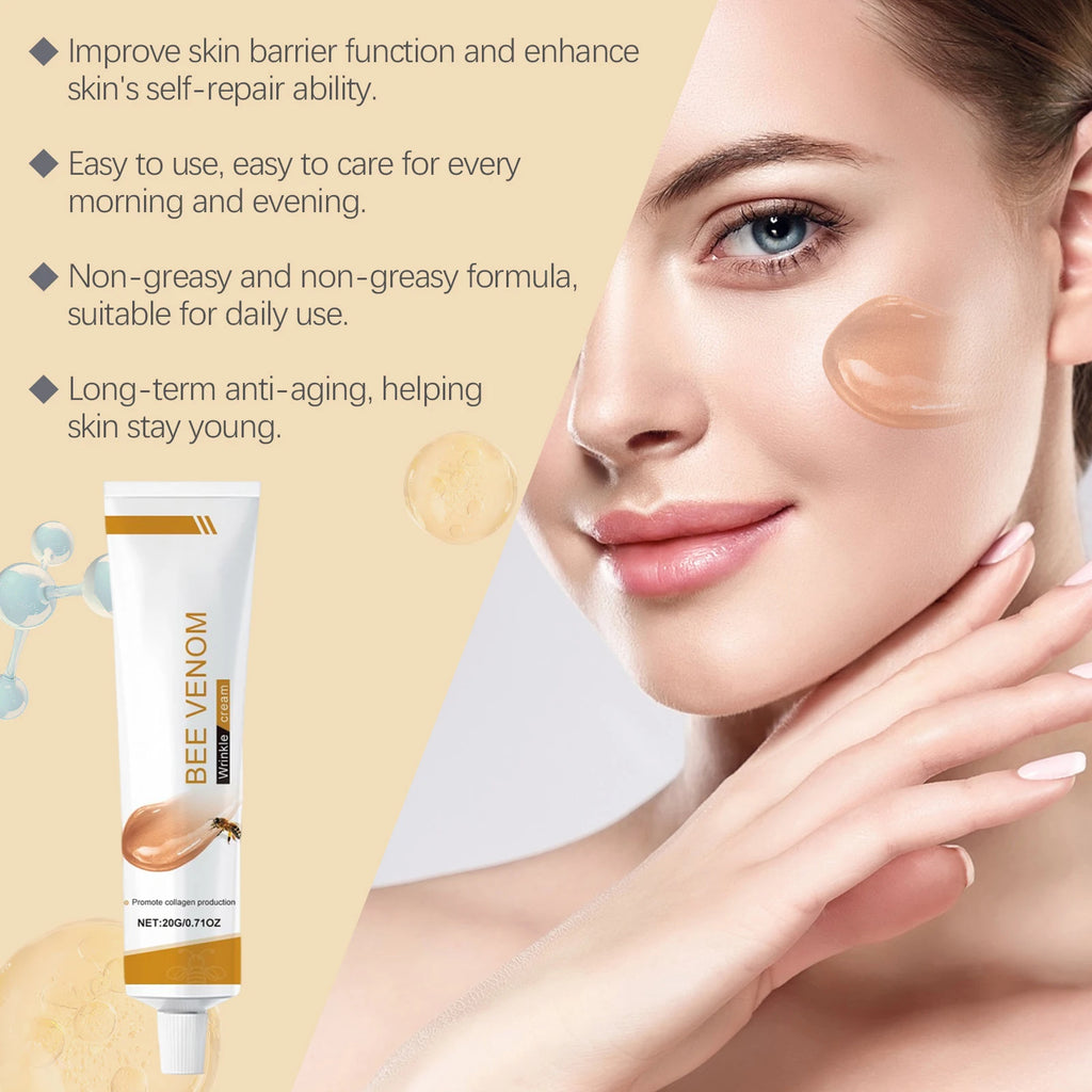 Bee Venom Wrinkle Removal Cream Firming Lifting Facial Moisturizing Deep Hydration Smoothing Fine Lines Anti Aging Face Cream Qme