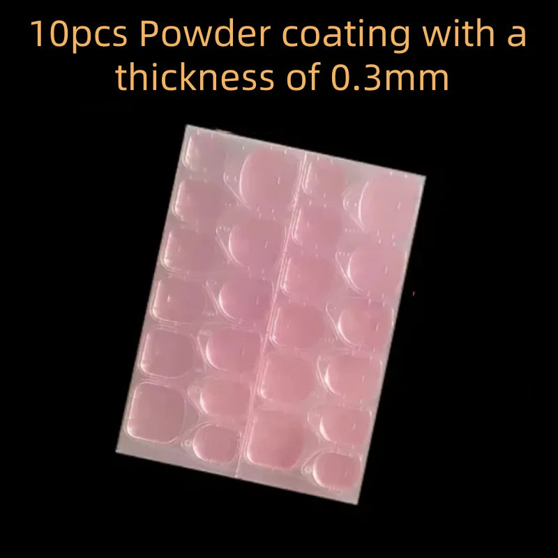 Stick Nail Jelly Double sided Adhesive Transparent Traceless Nail Glue Invisible Wear Nail Sheet Adhesive DIY Tools Qme 10pcs pink