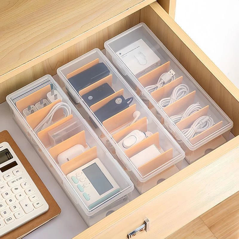 Cards Clear Plastic Compartmentalized Organizer Box Holds 550+ Game Qme