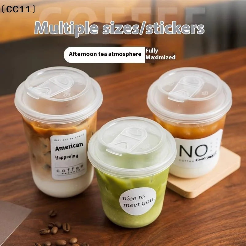 Transparent Coffee Cups Lids U-shaped Disposable Drink Milk Tea Qme