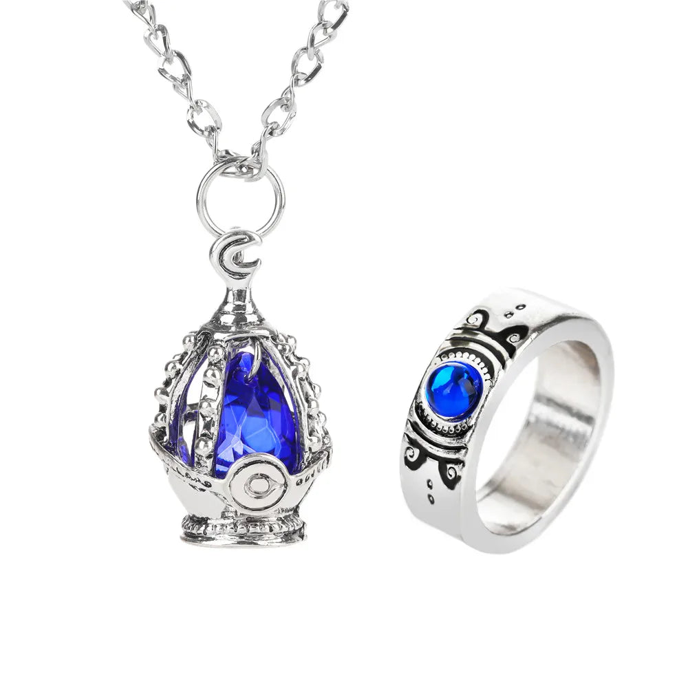 Anime Magic Girl Spiritual Nucleus Alloy Pendant Cosplay Puella Magi Madoka Magica Soul Gem Crystal Necklace Jewelry Accessory Qme Blue