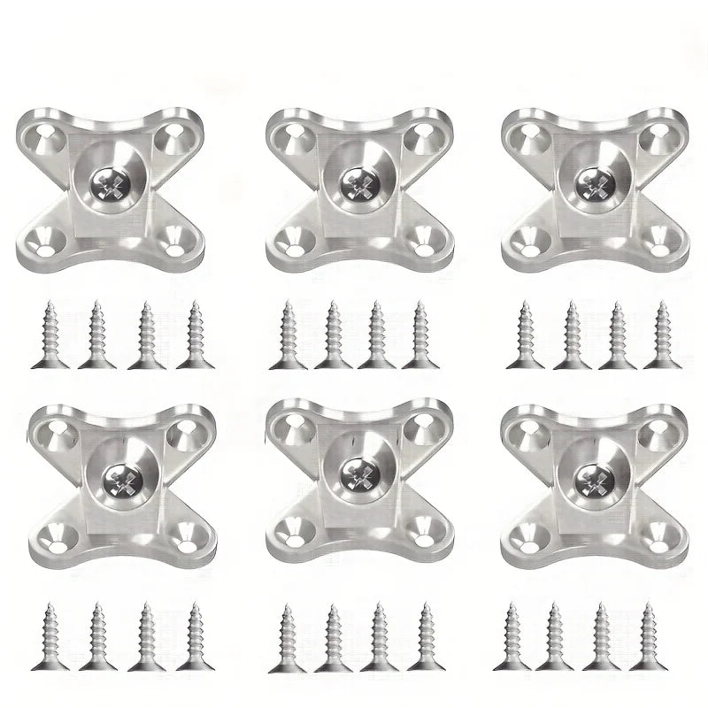 6 Sets of Zinc Alloy Butterfly Angle Bracket, Removable Angle Bracket, with Screw - Support Connectors for Furniture, Qme