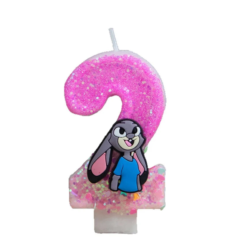 Judy Rabbit Birthday Candles Number 0-9 Cake Holiday Mood Lighting Qme