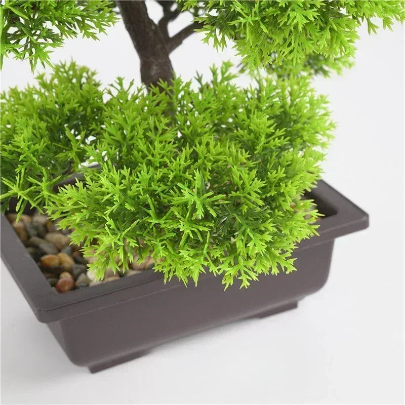 Artificial Plants Pine Bonsai Small Tree Pot Plants Fake Flowers Potted Ornaments for Home Decoration Hotel Garden Decoration Qme