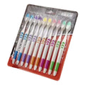10 Count Soft Toothbrushes Adults Black Charcoal Ultra Sensitive Gums Qme white