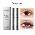 QIBEST 4D Silk Fiber Eyelash Mascara 2PCS Sets Waterproof Black Mascara Eyelash Extension Thick Lift Lengthening Lasting Makeup Qme 2PCS
