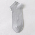 Men's Summer Breathable Sweat Absorbing Thin Mesh Sports Socks Solid Color Casual Elastic Soft and Comfortable Low Cut Socks Qme Gray One Size