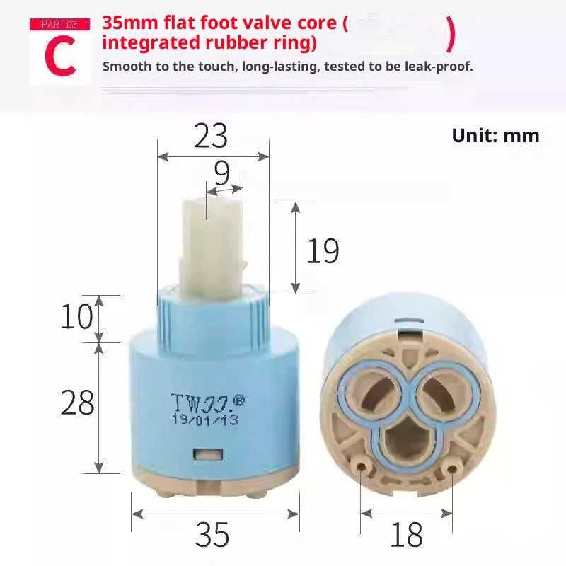 1Pc Plastic Ceramic Cartridges Ceramic Disc Cartridges Mixer Faucet Thermostatic Cartridges Faucet Disc Valve For Mixer 35/40mm. Qme C 35mm