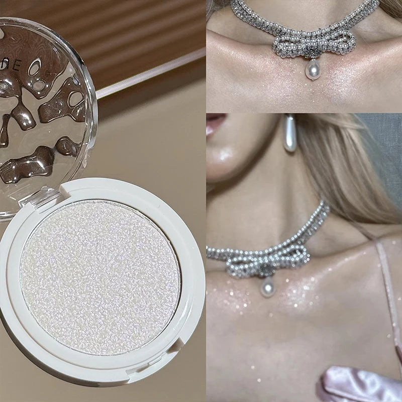 ART VALUE Monochrome Highlighter Powder Palette Champagne Gold Glitter Brighten Shiny Face Makeup Diamond Highlighter Contouring Qme