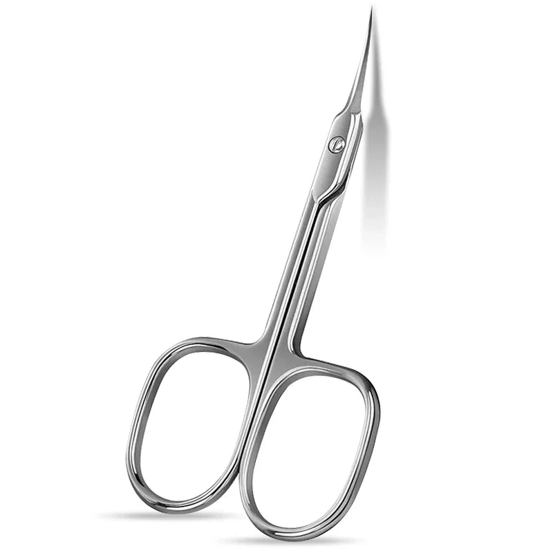 Russian Manicure Scissors Curved Tip Nail Grooming Shears Qme Silver