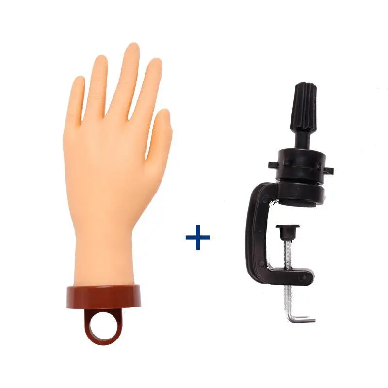 Nail Practice Mannequin Hand Desktop Bracket Soft Flexible Reusable Qme