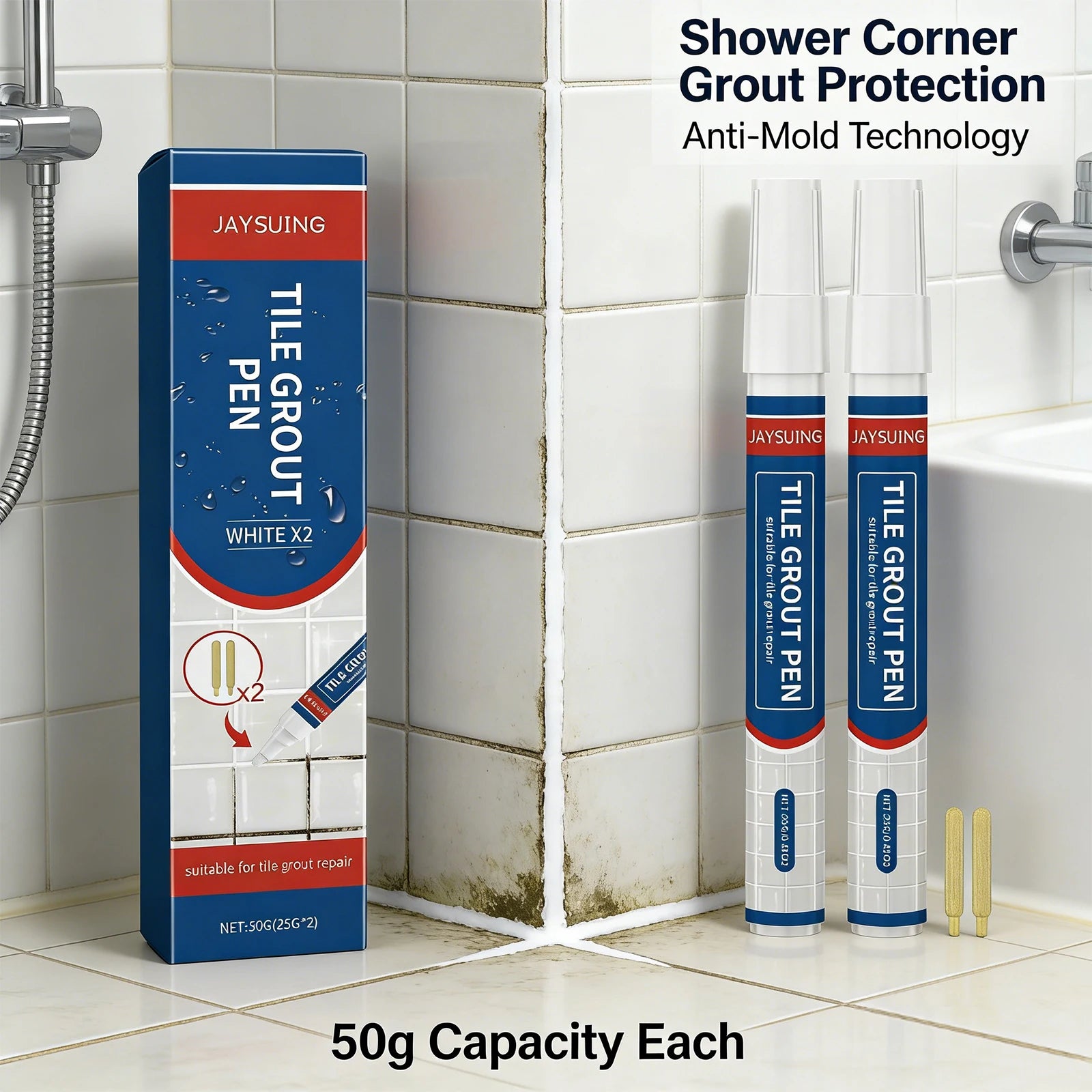 Tile Grout Pen Effectively Remove Black Sediment Covering Black Stains Waterproof Beautify Tiles Gaps White Tile Grout Paint Pen Qme