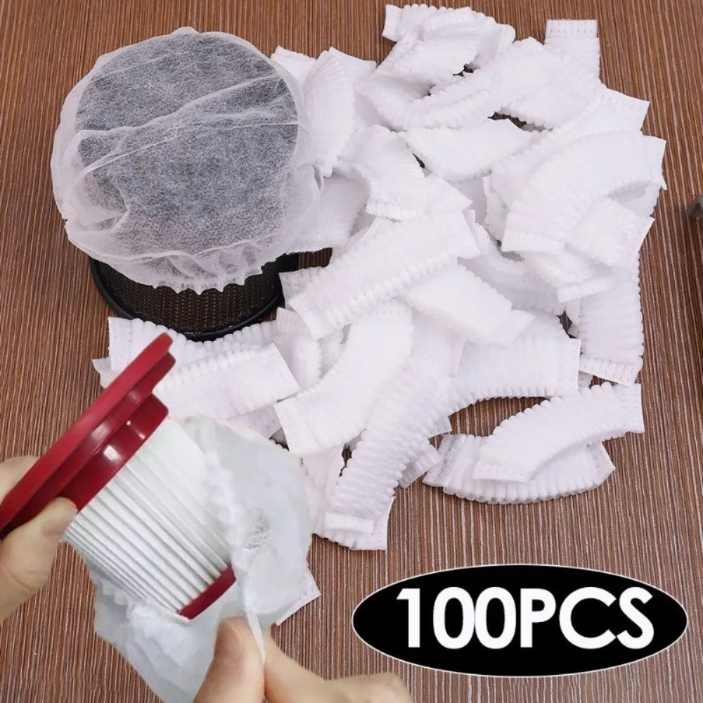 100PCS Disposable Vacuum Cleaner Filter Protective Cover Washable For Handheld Vacuum Cleaner Non-woven Fabric Filter Qme Default Title
