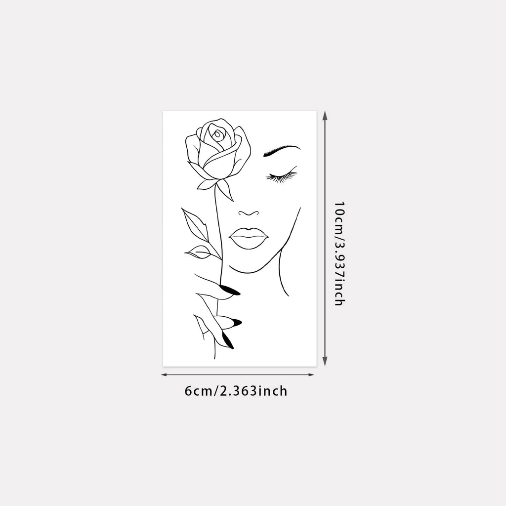 Minimalist Leaf Vine Tattoo Sticker Waterproof Long Lasting Fine Line Temporary Tattoo for Women Finger Hand Qme LX-1028