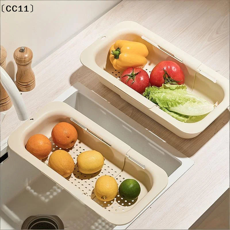 Telescopic Drain Basket Lightweight Sink Storage Made Non-toxic Qme