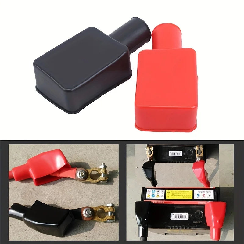 1pair Auto Battery Negative Positive Terminal Covers Cap Boot Isograde Protector Overhanging Batteries Accessories Qme