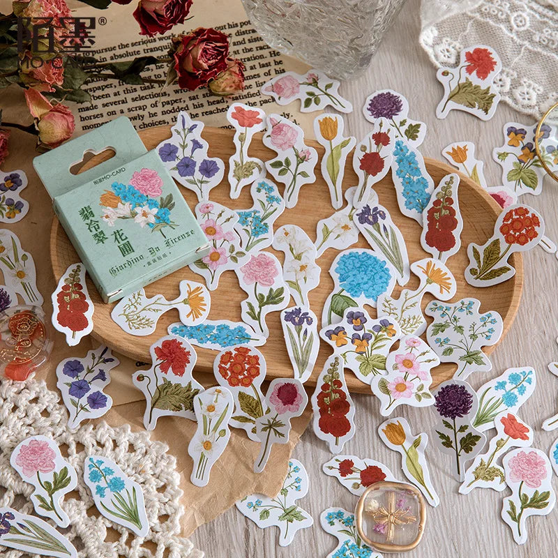 46Pcs/Box Green Forest Series Stickers Aesthetic Stickers Diary Planner Decorative Mobile Stickers Scrapbooking Craft Sticker Qme J