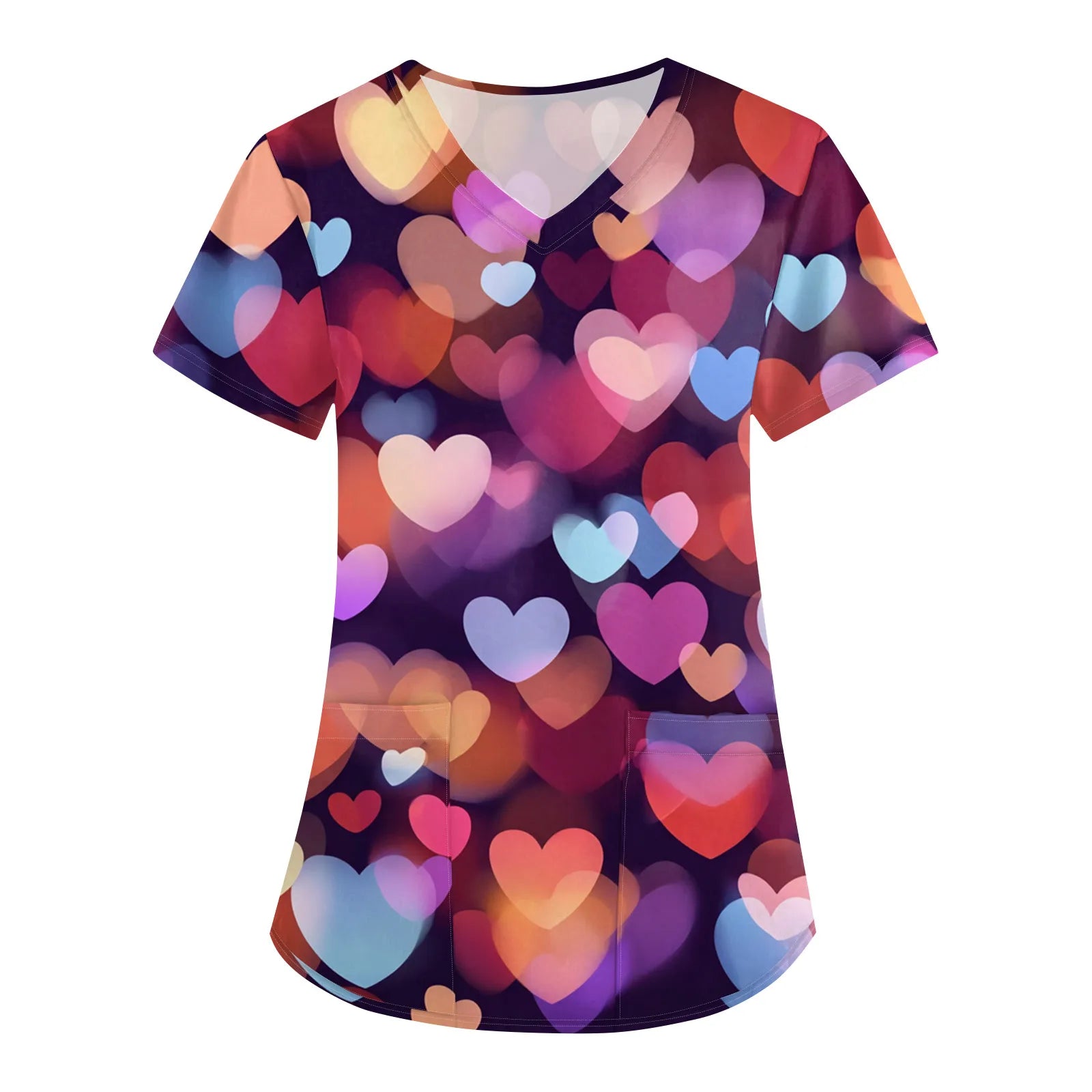 Summer Short Sleeve Medical Scrubs Clothes Pharmacy Beauty Salon Workwear Nurse Uniform Hospital Doctor Dental Surgery Work Top Qme Pink M