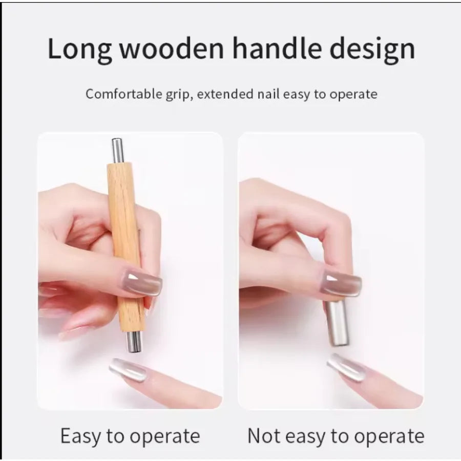 Wooden Nail Art Magnets Double-end Magnet Effects Magnetic Bar Cat's Qme
