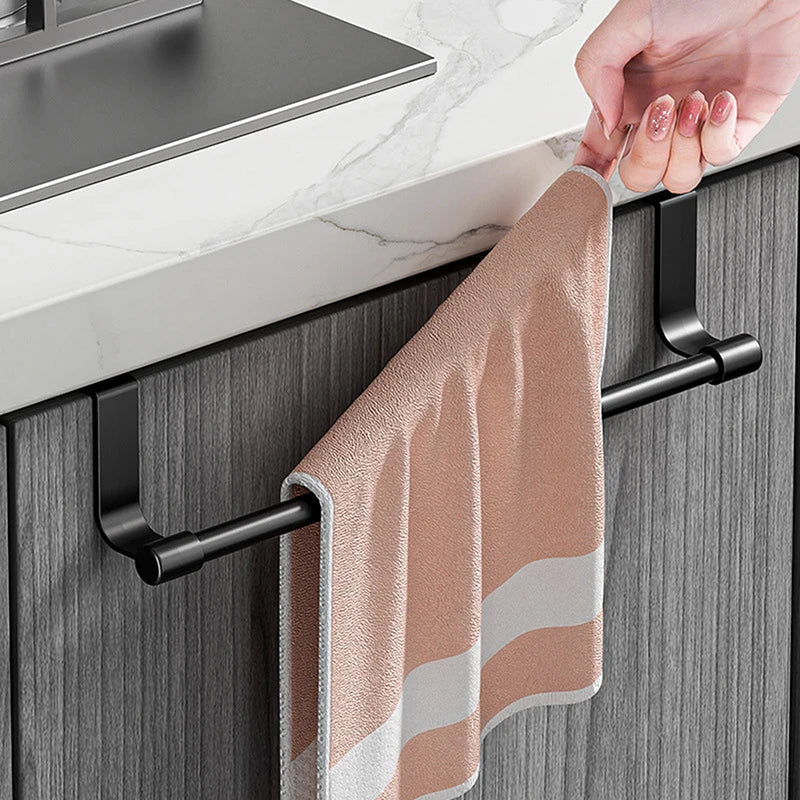 Kitchen Cabinet Towel Rack Space-saving Dishcloth Holder Home Qme