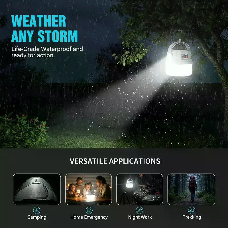 Solar Camping Light Solar And Rechargeable Heavy Duty 1800mAH Emergency Lights Rechargeable Heavy Duty Solar Tent Lamp Qme