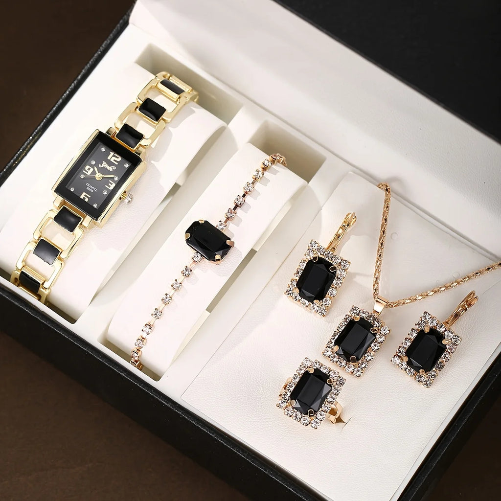 6pcs ladies' watch set, elegant, fashionable, casual, business, light luxury, gorgeous and simple watches, Qme