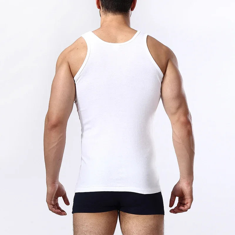 Men's Tight Vest Young Men's Comfortable Leisure Fitness Vest Middle-aged and Old Men's Joker Sleeveless Vest Qme