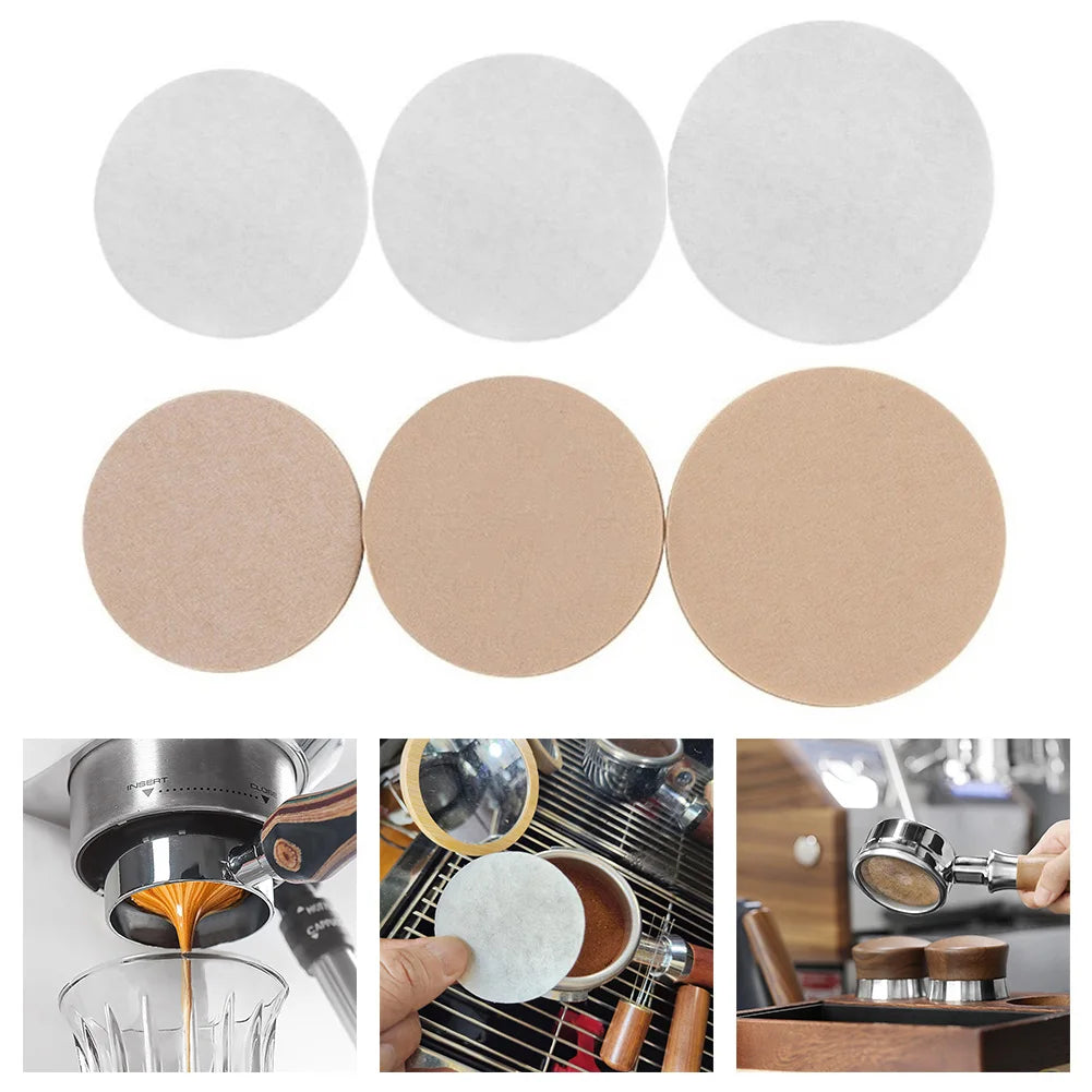 Coffee Powder Bowl Filters 51 53 Espresso Maker White Brown Raw Wood Qme