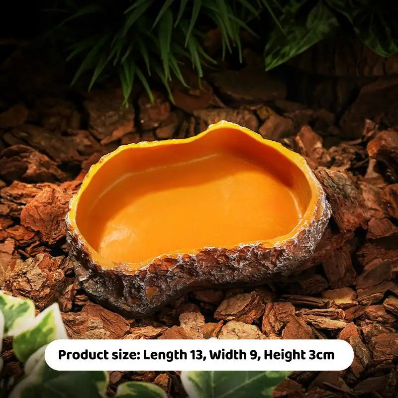 Suitable Indoor Reptile Landscaping 1-piece Rock-shaped Water Food Qme A3