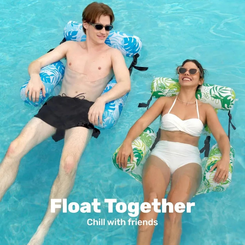 Inflatable Water Park Float Chair Foldable Pool Lounge Sofa Qme