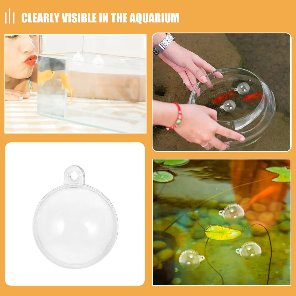 10Pcs Floating Ball Aquarium Accessories Transparent Stable Fish Tank Floating Decorations Bubbler Ornaments 2Cm Qme