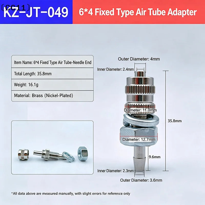 Tracheal Connector Luer Lock Adapter Fitting Dispenser Nickel Plated Qme