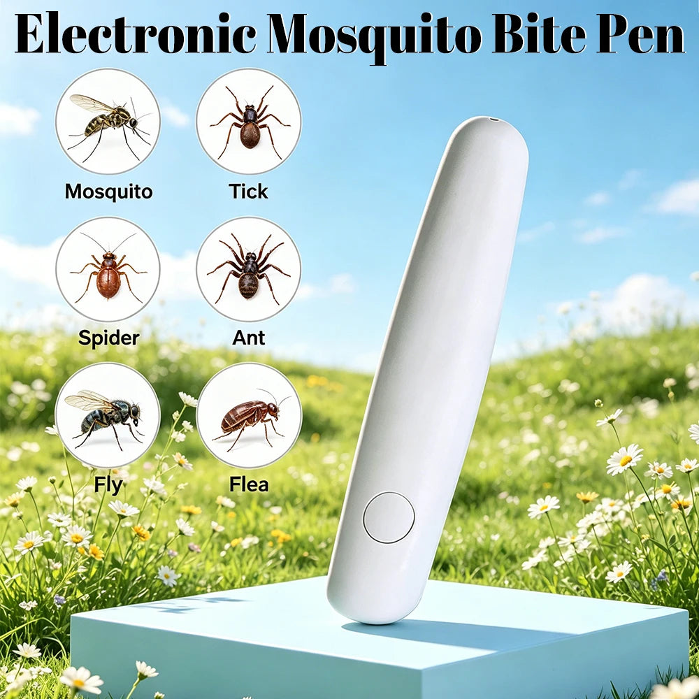 Electronic Mosquito Bite Pen Physical Anti-itch Device 4 Gears Temperature Relieve Itching and Swelling Suitable for Outdoor Qme