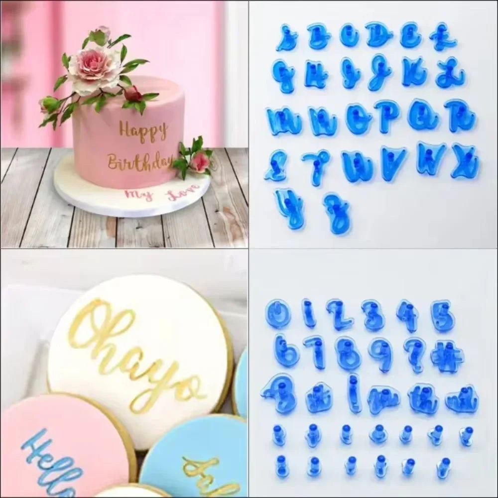 DIY Upper&lower Case Alphabet Letters Number Embosser Mold Cookie Qme