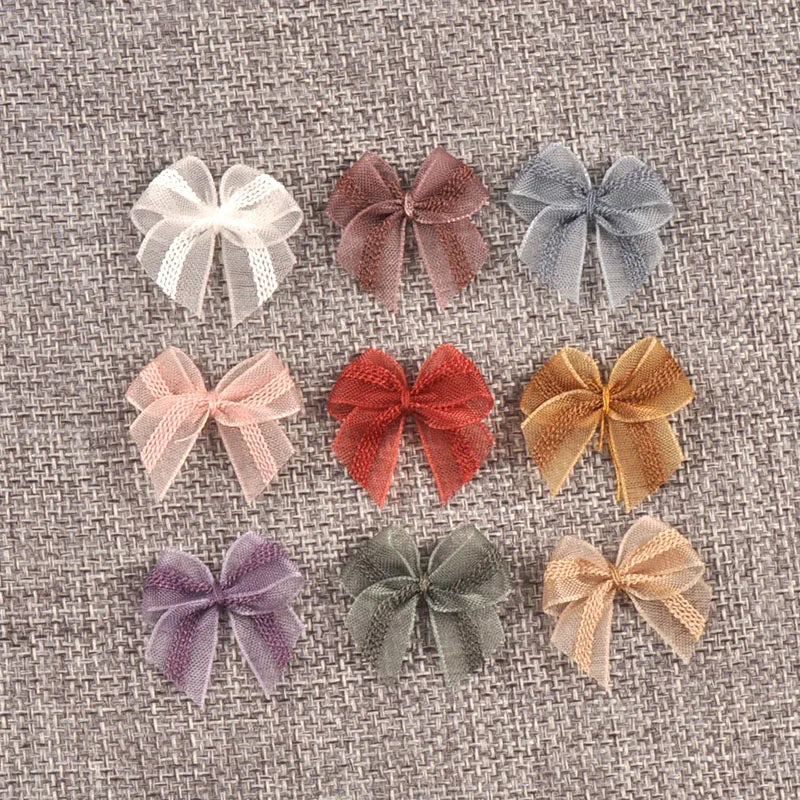 30pcs 2.4-4.5cm bowknot Shape Christmas Style Appliques For DIY Clothing Hat Home Decorative Accessories Holiday Supplies Qme 11-2.5x2.5cm