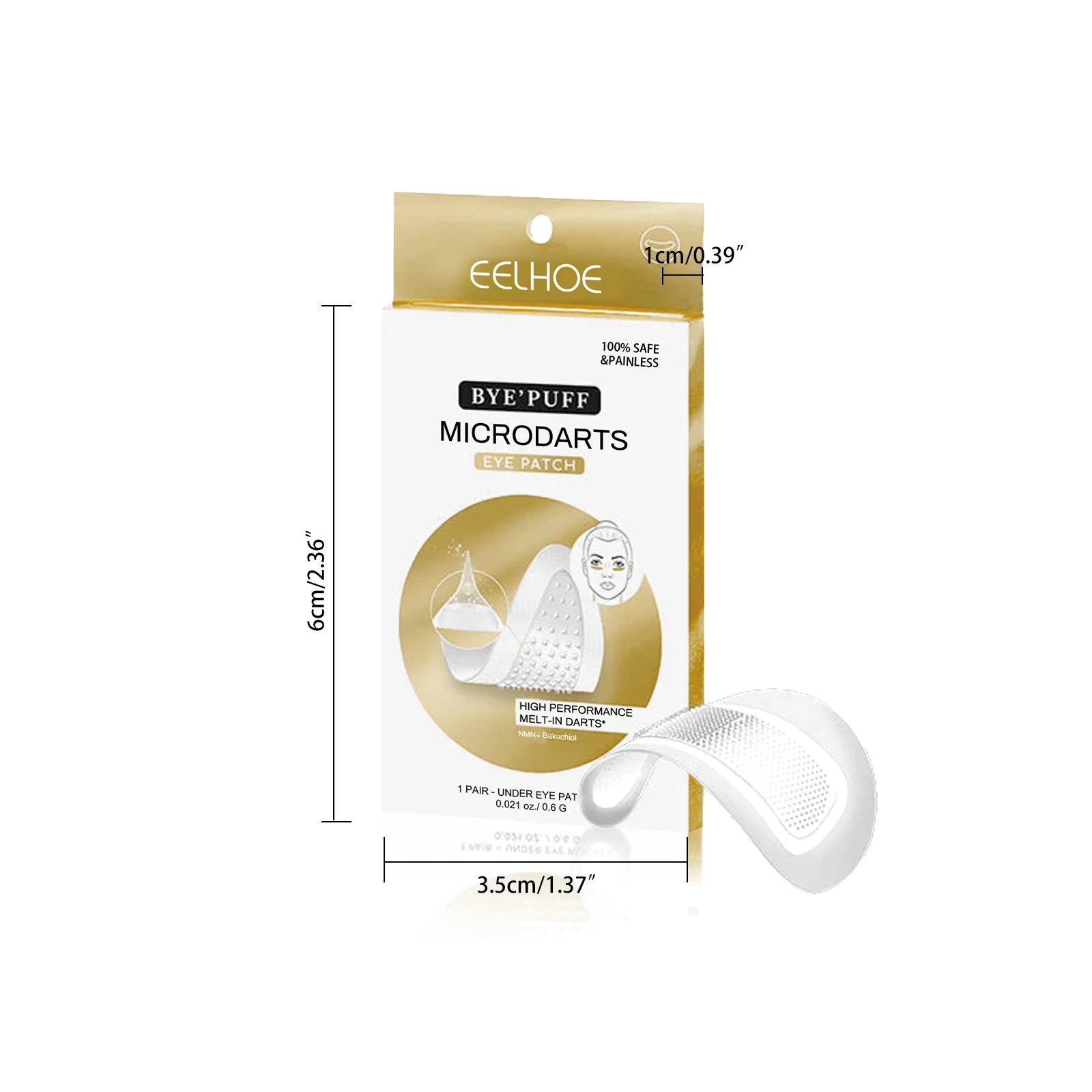 Hyaluronic Acid Microneedle Eye Patches Reduces Dark Circles & Puffiness Fade Fine Lines Under Eyes Nourishes Delicate Eye Skin Qme 1 pair