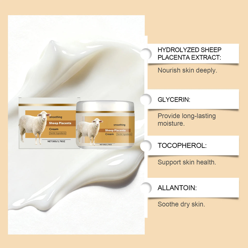 Hydrolyzed Sheep Placenta Cream Firming Lifting Anti-Aging Fade Fine Lines Nourishing Soothing Anti-Wrinkle Facial Cream Skincar Qme