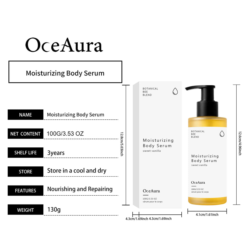 OceAura Moisturizing Body Serum Vanilla Deep Hydration Sensitive Skin Care Dryness Relief Propolis Nourishing Body Lotion 100ml Qme