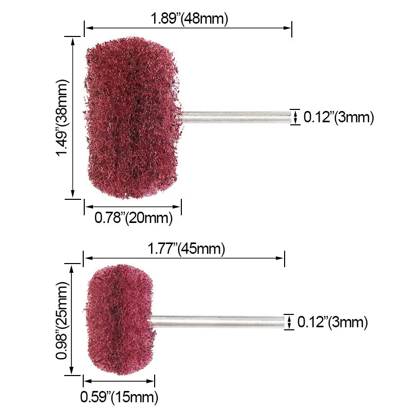 10/20pcs Mini Drill Abrasive Brush Nylon Buffing Polishing Wheel Dremel Rotary Hand Tool Accessories Set Rust Remover Qme