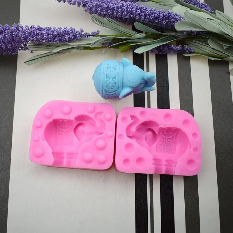 Creative Mini Elephant Silicone Mold DIY Craft Candle Making Pastry Qme